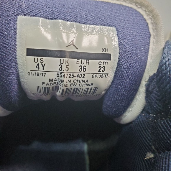 Nike Air Jordan 1 Retro Mid GS 'Obsidian' Sz-4Y 554725 402 - Picture 10 of 10